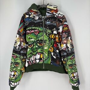 Vameee X Plus One Green Frankenstein Reversible Zip Hoodie L/XL